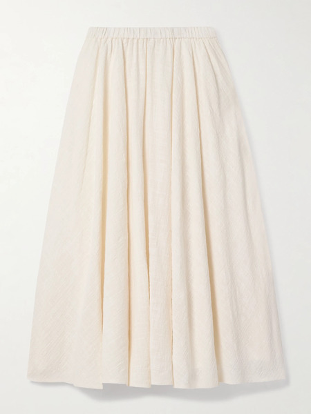  Staud Staud - Carla Cotton-gauze Midi Skirt - Cream 