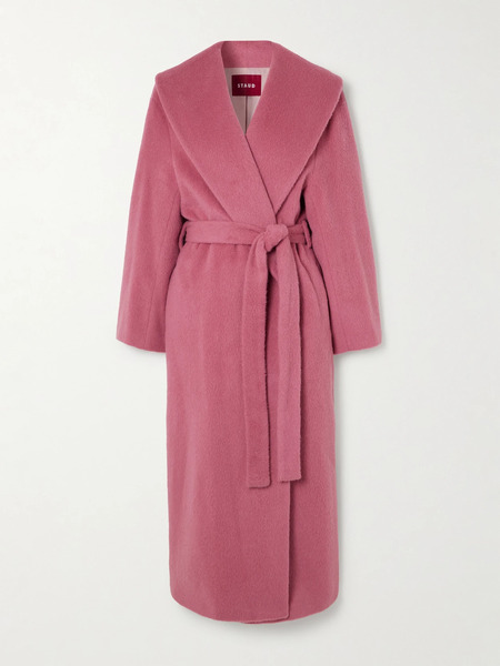  Staud Staud - Dakota Belted Wool And Alpaca-blend Coat - Pink 
