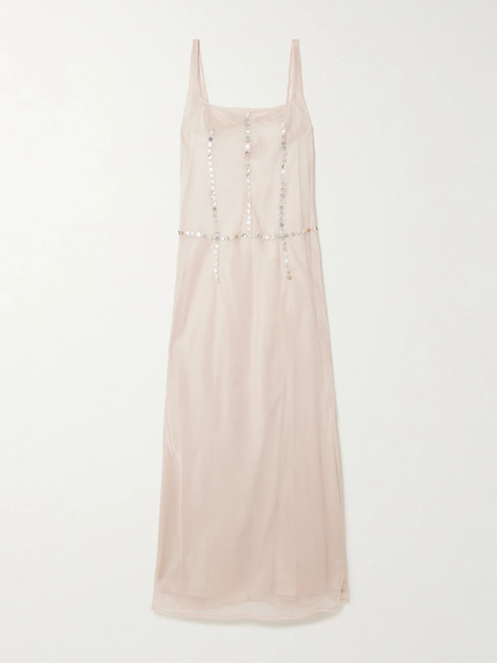  Staud Staud - Greta Button-embellished Silk-organza Maxi Dress - Cream 