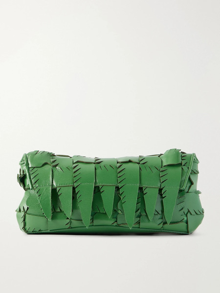  Staud Staud - Leaf Woven Leather Clutch Bag - Forest Green 