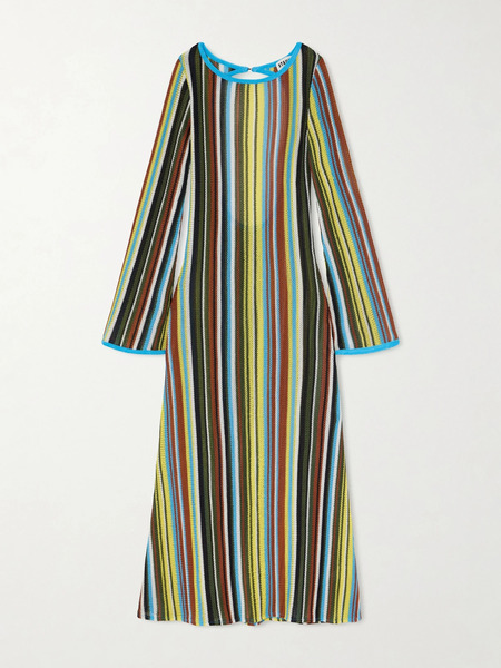  Staud Staud - Lorena Open-back Striped Knitted Maxi Dress - Multi 