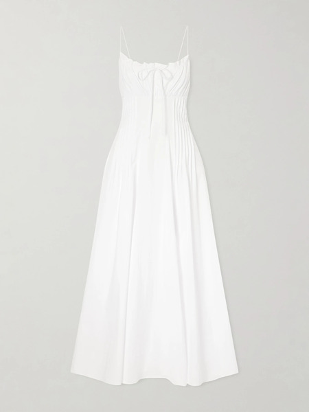  Staud Staud - Margi Cotton-blend Midi Dress - White 