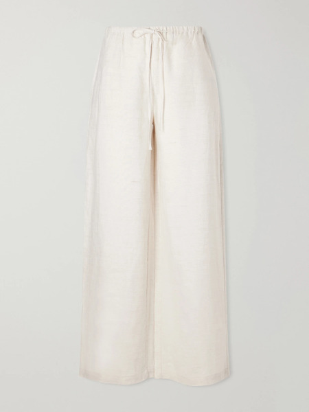  Staud Staud - Mateo Linen Mid-rise Wide-leg Pants - Off-white 