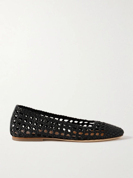  Staud Staud - Nell Woven Leather Ballet Flats - Black 