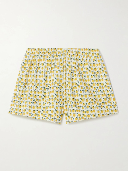  Staud Staud - Paddle Printed Cotton-blend Shorts - Yellow 