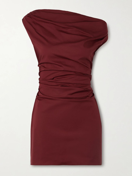  Staud Staud - Phare Draped Cotton-blend Poplin Mini Dress - Red 