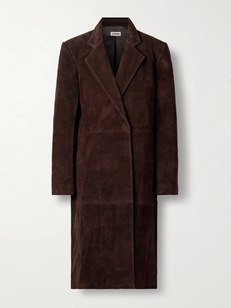  Staud Staud - Sabine Suede Coat - Dark Brown 