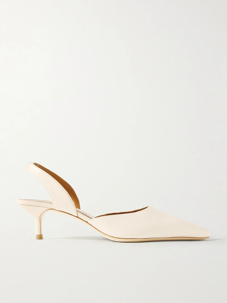  Staud Staud - Sebastian Leather Slingback Pumps - Ivory 