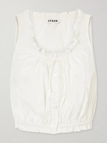  Staud Staud - Sicilia Cropped Cotton Tank - Ivory 