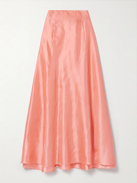  Staud Staud - Vincenzo Silk-dupioni Maxi Skirt - Blush 
