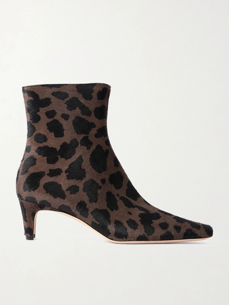  Staud Staud - Wally Leopard-print Calf Hair Ankle Boots - Leopard Print 