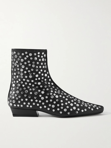  Staud Staud - Wally Studded Leather Ankle Boots - Black 
