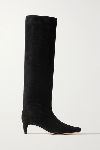  Staud Staud - Wally Suede Knee Boots - Black 