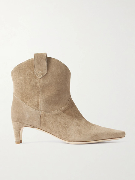  Staud Staud - Western Wally Suede Ankle Boots - Beige 