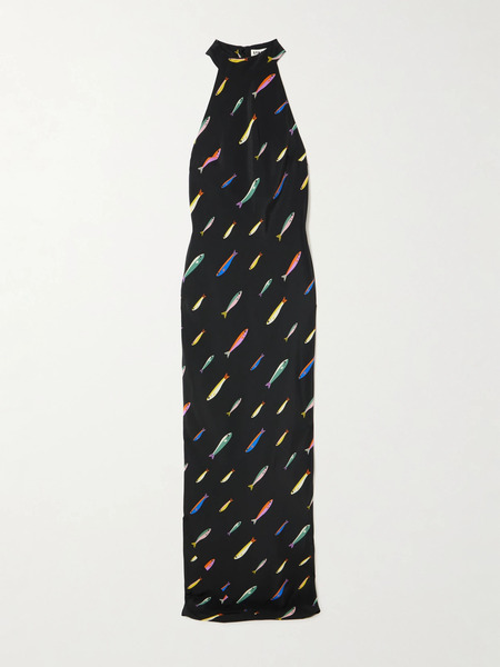  Staud Staud - Winnie Printed Silk-crepe Maxi Dress - Black 