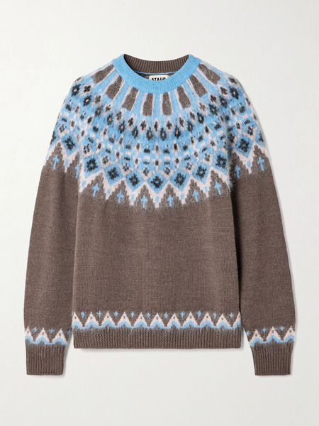  Staud Staud - Zane Fair Isle Wool-blend Sweater - Brown 