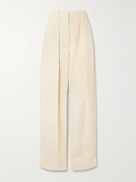  Stella Mccartney Stella Mccartney - Balloon Pleated Poplin Wide-leg Pants - Cream 