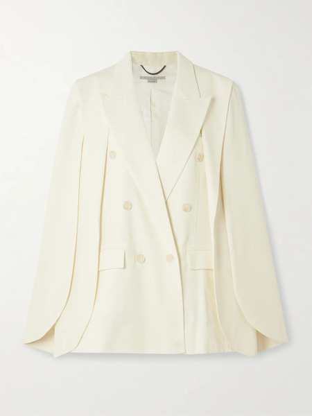  Stella Mccartney Stella Mccartney - Cape-effect Wool-blend Twill Blazer - Cream 