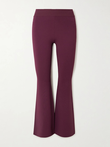  Stella Mccartney Stella Mccartney - Cropped Jersey Flared Pants - Burgundy 