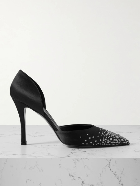  Stella Mccartney Stella Mccartney - Crystal-embellished Satin Pumps - Black 