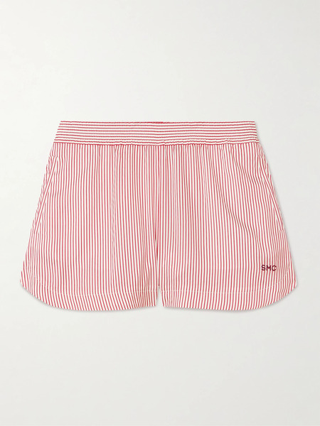  Stella Mccartney Stella Mccartney - Embroidered Striped Organic Silk Shorts - It36 
