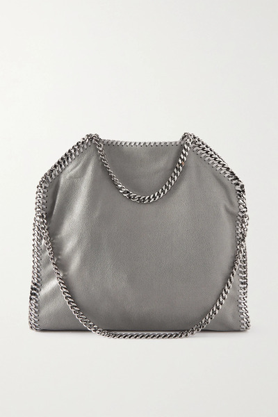  Stella Mccartney Stella Mccartney - Falabella Medium Vegetarian Brushed-leather Shoulder Bag - Light Gray 
