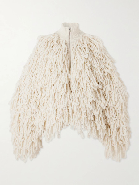  Stella Mccartney Stella Mccartney - Fringed Wool-blend Jacket - Cream 