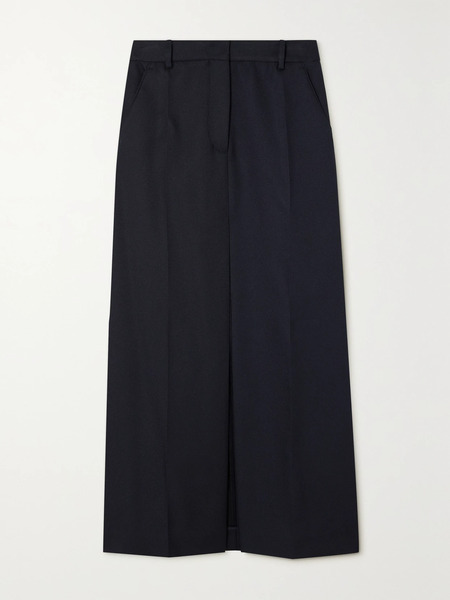  Stella Mccartney Stella Mccartney - + Net Sustain Pleated Recycled-twill Maxi Skirt - Navy 