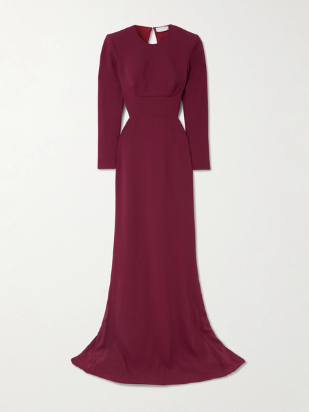  Stella Mccartney Stella Mccartney - Open-back Cady Gown - Burgundy 