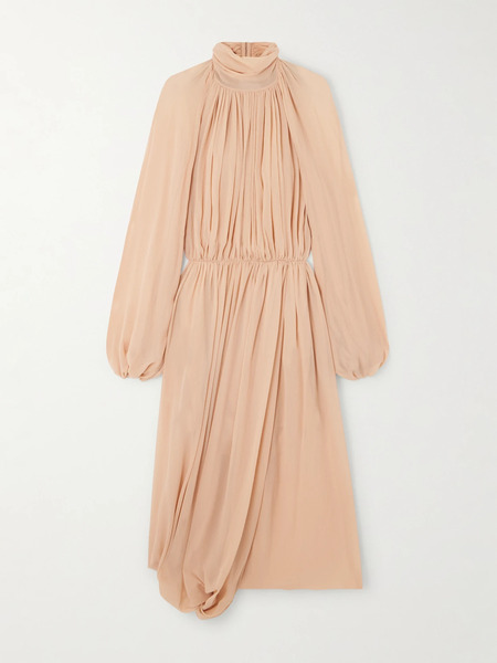  Stella Mccartney Stella Mccartney - Open-back Silk-crepon Midi Dress - Pink 