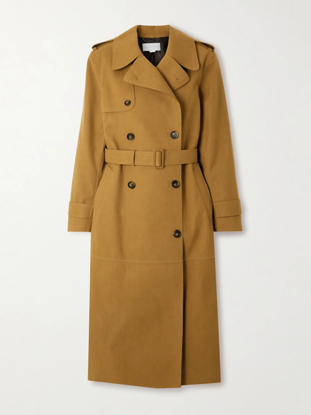  Stella Mccartney Stella Mccartney - Oversized Double-breasted Belted Brushed Trench Coat - Tan 