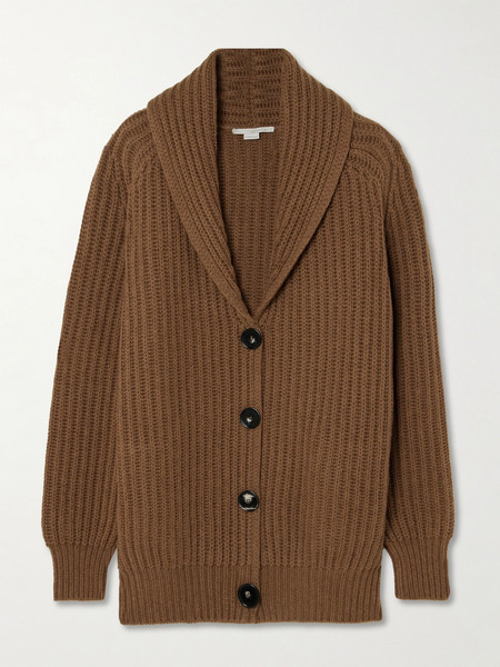 Stella Mccartney Stella Mccartney - Oversized Ribbed Wool Cardigan - Brown 