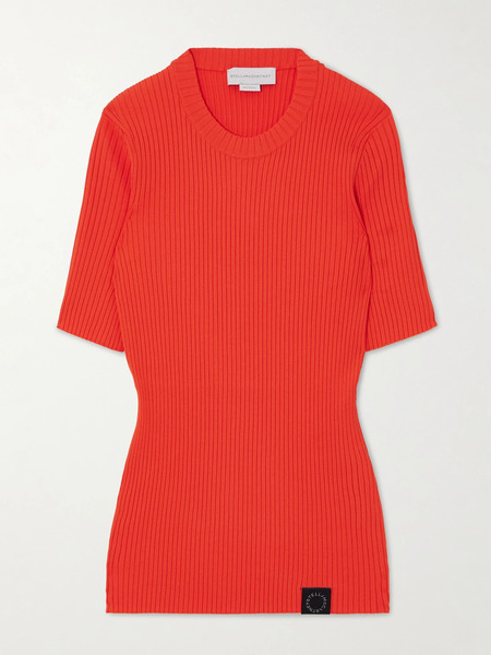  Stella Mccartney Stella Mccartney - Ribbed-knit T-shirt - Red 