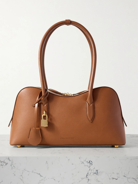  Stella Mccartney Stella Mccartney - Ryder Logo-embossed Embellished Textured Vegan Tote - Tan 