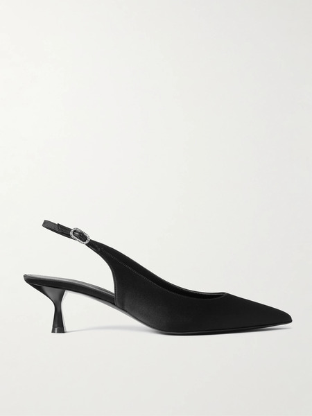  Stella Mccartney Stella Mccartney - Satin Slingback Pumps - Black 