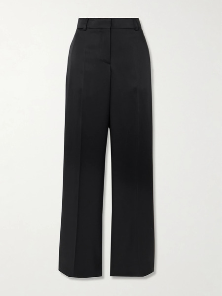  Stella Mccartney Stella Mccartney - Satin Wide-leg Pants - Black 