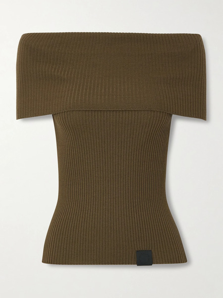  Stella Mccartney Stella Mccartney - Strapless Ribbed Wool Top - Brown 