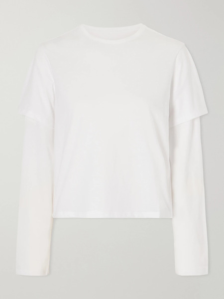  Still Here Still Here - Double Cotton-jersey T-shirt - White 