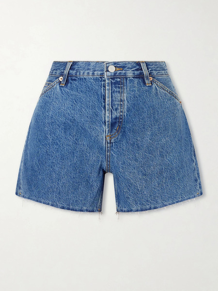  Still Here Still Here - Straight-leg Denim Shorts - Mid Denim 