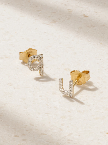  Stone And Strand Stone And Strand - Alphabet Gold Diamond Single Earring - Q 