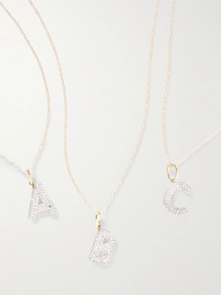  Stone And Strand Stone And Strand - Bold Initial 10-karat Gold Diamond Necklace - D 