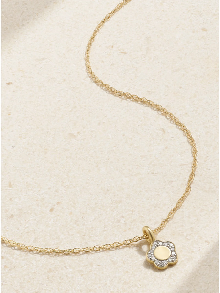  Stone And Strand Stone And Strand - Flora Mini 14-karat Gold Diamond Necklace - One Size 