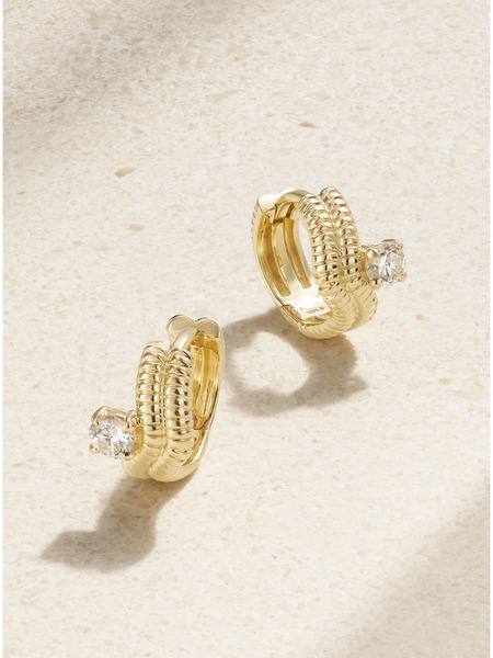 Stone And Strand Stone And Strand - Freddie 14-karat Gold Diamond Hoop Earrings - One Size 