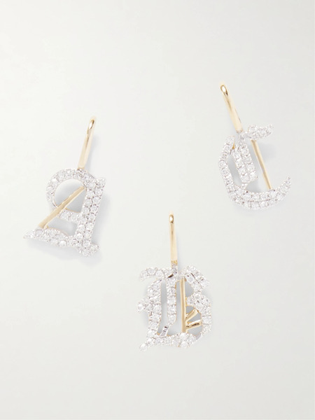  Stone And Strand Stone And Strand - Gothic Initial 14-karat Gold Diamond Pendant - P 