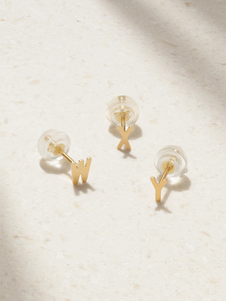  Stone And Strand Stone And Strand - Initial Gold Single Earring - Q 