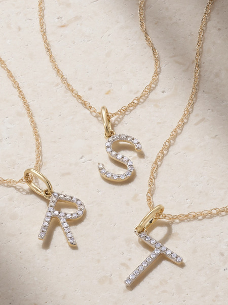  Stone And Strand Stone And Strand - Initial 9-karat Gold Diamond Necklace - A 