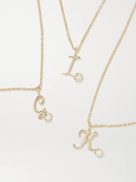 Stone And Strand Stone And Strand - Initial 9-karat Gold Pearl Necklace - U 