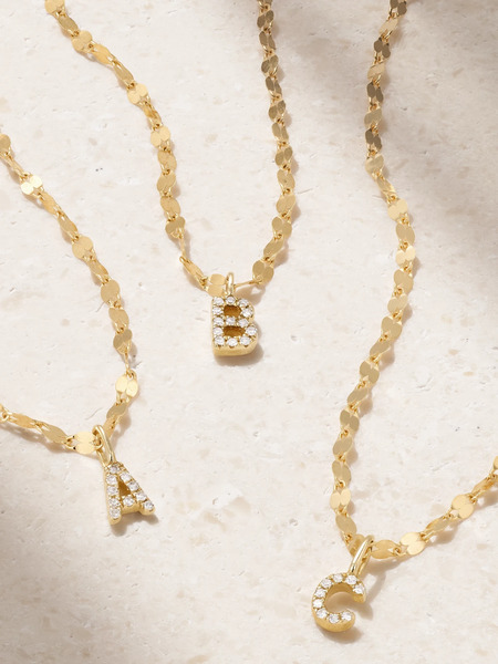  Stone And Strand Stone And Strand - Initial Sparkle Gold Diamond Necklace - A 