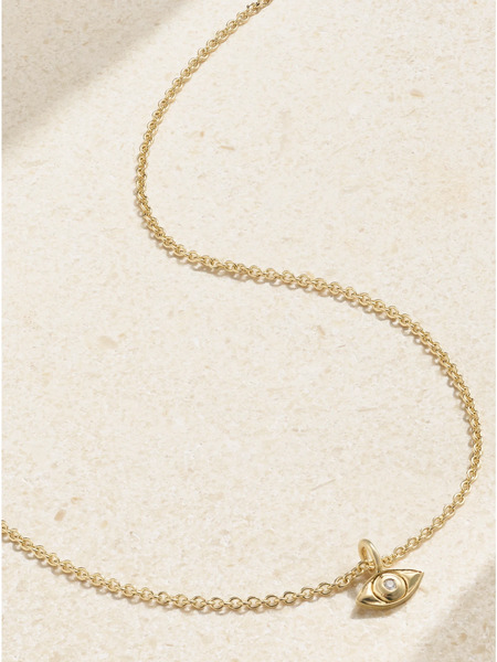  Stone And Strand Stone And Strand - Mini Evil Eye 14-karat Gold Diamond Necklace - One Size 