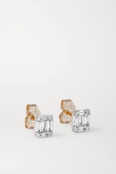 Stone And Strand Stone And Strand - Shield Of Strength Gold Diamond Earrings - One Size 